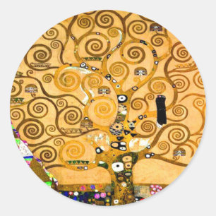Adesivo Redondo Gustav Klimt Tree of Life
