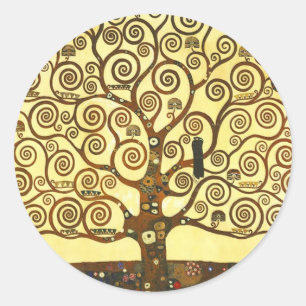 Adesivo Redondo Gustav Klimt Tree of Life Stickers