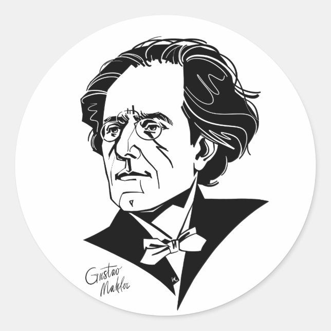 Adesivo Redondo Gustav Mahler (Frente)