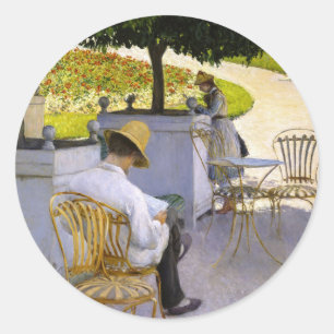 Adesivo Redondo Gustave Caillebotte - A Árvore Laranja