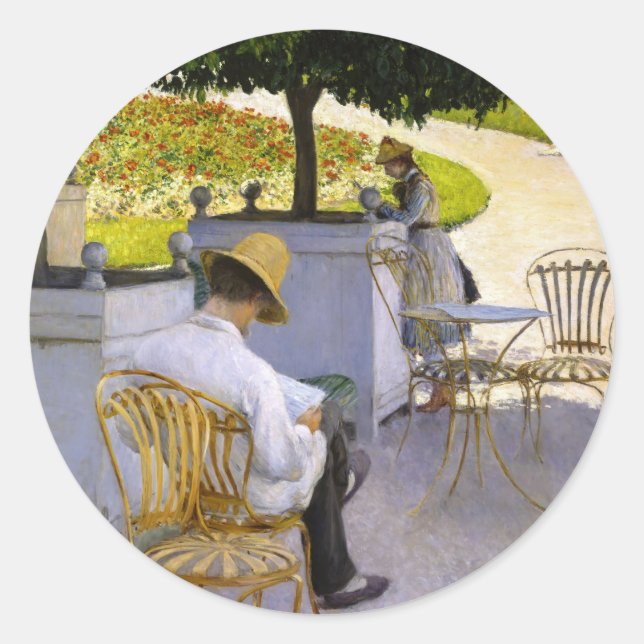 Adesivo Redondo Gustave Caillebotte - A Árvore Laranja (Frente)