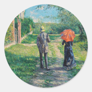 Adesivo Redondo Gustave Caillebotte - O Caminho Subindo