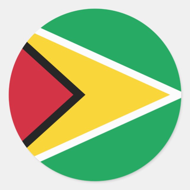 Adesivo Redondo Guyana flag  (Frente)