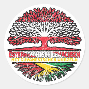 Adesivo Redondo Guyana Österreichisch Österreich Baum