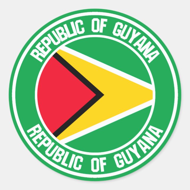 Adesivo Redondo Guyana Round Emblem (Frente)