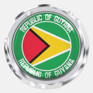 Adesivo Redondo Guyana Round Emblem