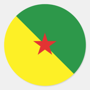 Adesivo Redondo Guyane Fisheye Flag Sticker