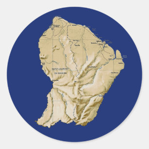 Adesivo Redondo Guyane Map Sticker
