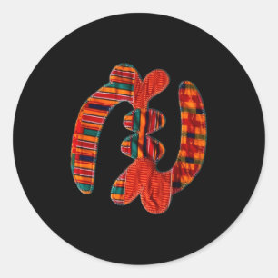 Adesivo Redondo Gye Nyame - Símbolo Africano do Tecido Kente Gana