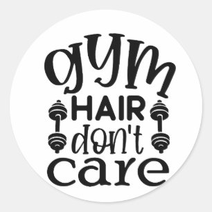 Adesivo Redondo Gym Hair Não se importa