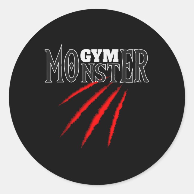 Adesivo Redondo Gym Monster Sport Bodybuilding Weighm Training (Frente)