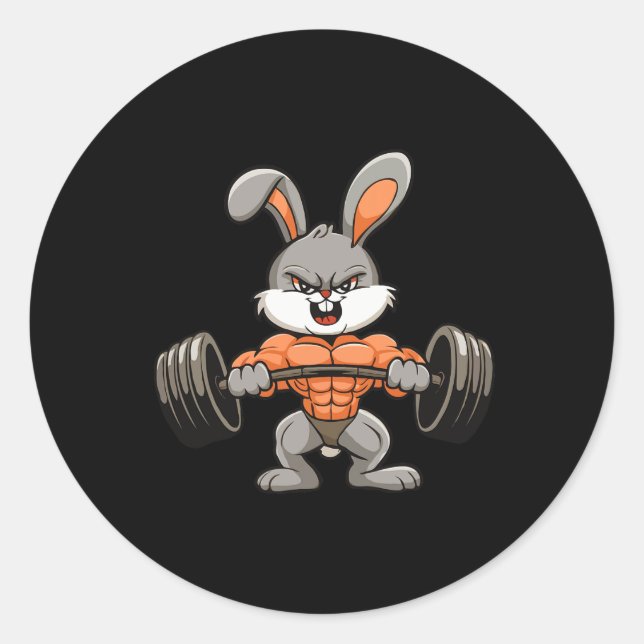 Adesivo Redondo Gym Rabbit Bodybuilding Powerinclusive Malhação En (Frente)
