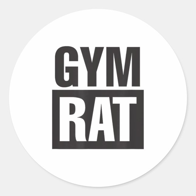 Adesivo Redondo Gym Rat - Workout - Hustle - Fitness - Motivation  (Frente)
