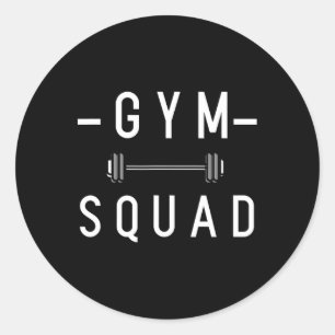 Adesivo Redondo Gym Squad Bodybuilding Motivational Cote Gym