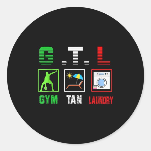 Adesivo Redondo Gym Tan Laundry Gtl New Jersey Garden Nj Shore Ita (Frente)