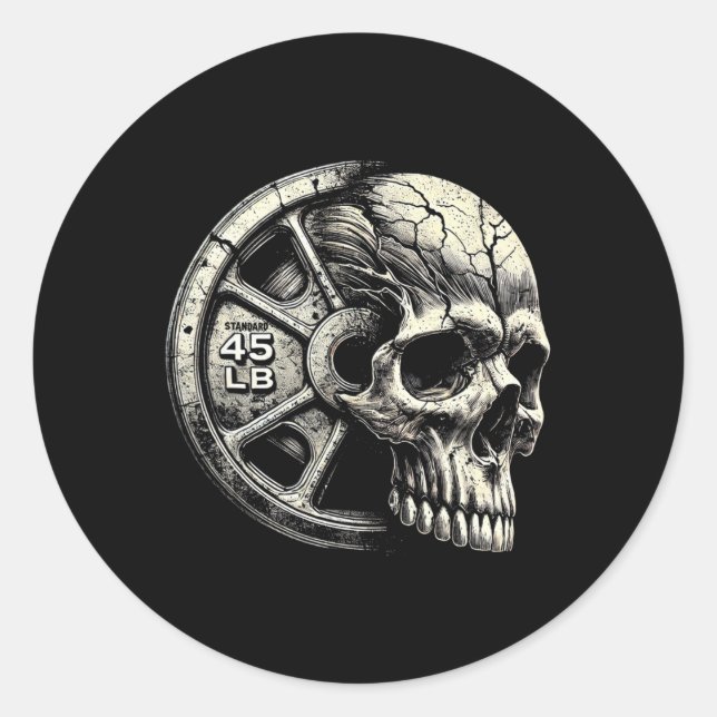 Adesivo Redondo Gym Weightelevando 45 lbs Plate Legal Trabalhando  (Frente)