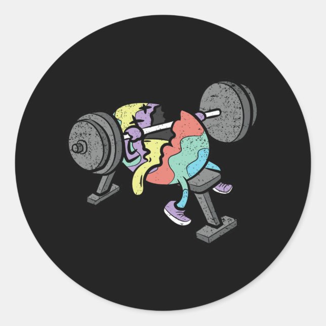 Adesivo Redondo Gym Workout Páscoa De Ovos Caçando Primavera Engra (Frente)