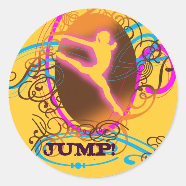 Adesivo Redondo Gymnast Dancer Sticker (Frente)