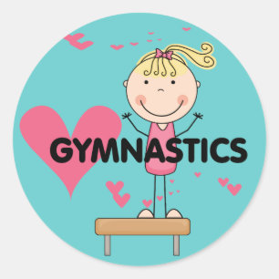 Adesivo Redondo GYMNASTICS - Camisetas e presentes de ginástica de