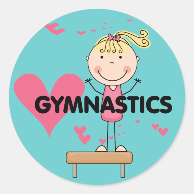 Adesivo Redondo GYMNASTICS - Camisetas e presentes de ginástica de (Frente)