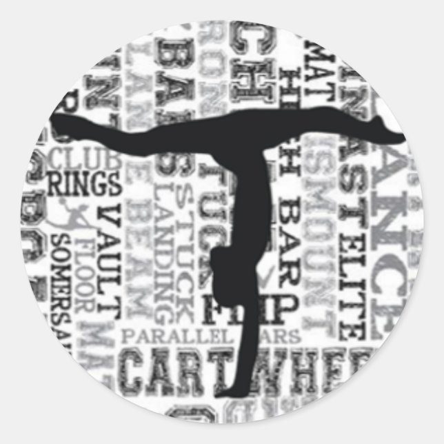 Adesivo Redondo Gymnastics Handstand Round Sticker (Frente)