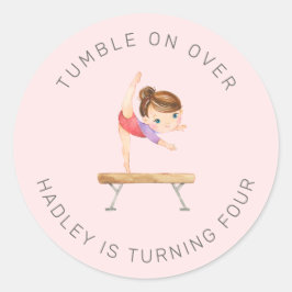 Adesivo Redondo Gymnastics Party Sticker | Gymnastics Sticker
