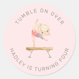 Adesivo Redondo Gymnastics Party Sticker | Gymnastics Sticker