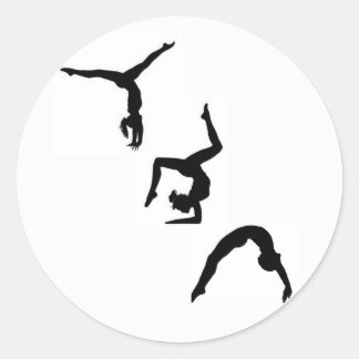 Adesivo Redondo Gymnastics Silhouette Sticker