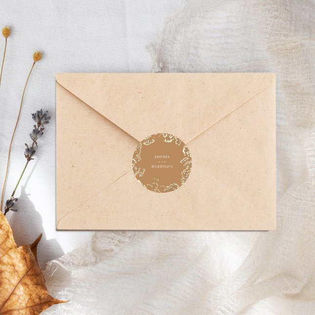 Adesivo Redondo Gypsophila Goldenrod Casando Clássica Ronda (Criador carregado)