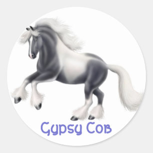 Adesivo Redondo Gypsy Cob Horse Sticker