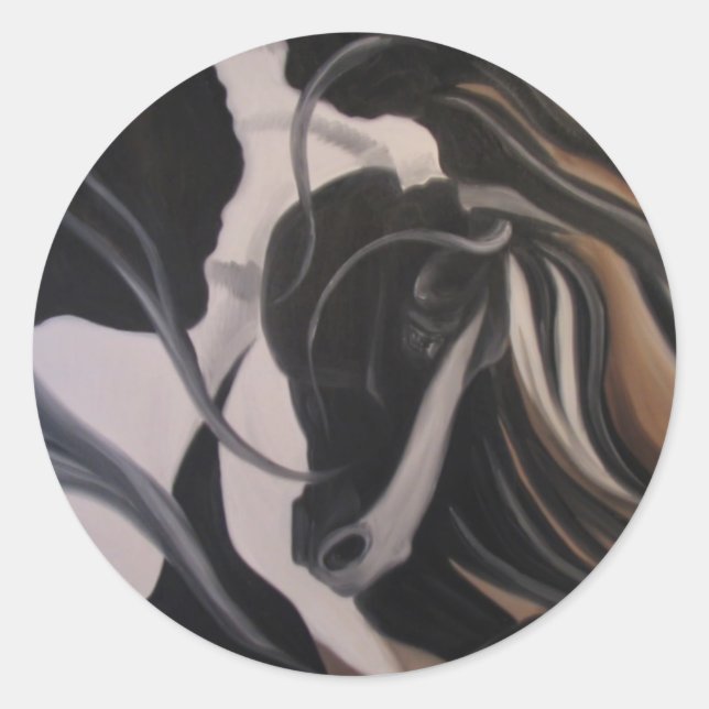 Adesivo Redondo Gypsy Vanner I (Frente)