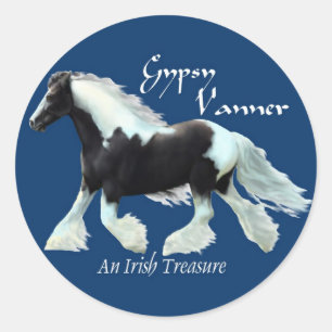 Adesivo Redondo Gypsy Vanner, um tesouro irlandês