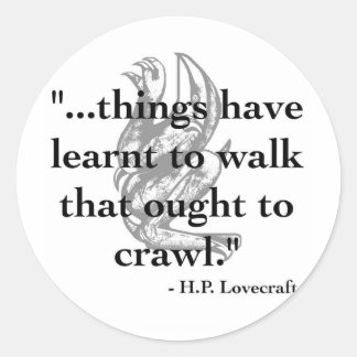 Adesivo Redondo H.P. Lovecraft Cote Stickers