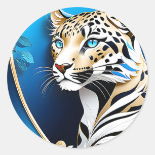 Adesivo Redondo Há algo sobre um leopardo que é ambos