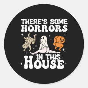 Adesivo Redondo Há alguns horrores nesta casa Ghost Pumpkin H