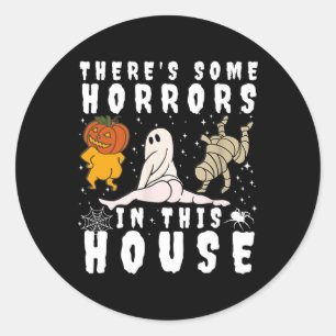 Adesivo Redondo Há alguns horrores nesta casa Ghost Pumpkin H
