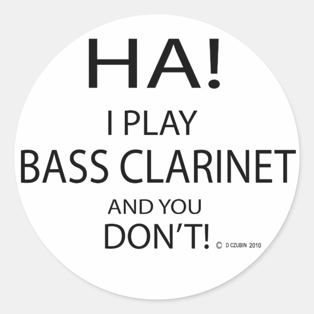 Adesivo Redondo Ha Bass Clarinet (Frente)