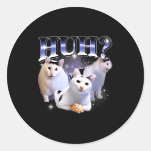 Adesivo Redondo Hã Humorístico Dank Gato Macho Estranhamente Bota