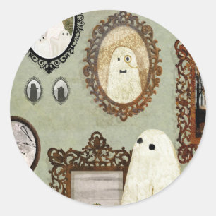 Adesivo Redondo Há um Fantasma na Galeria de Retratos