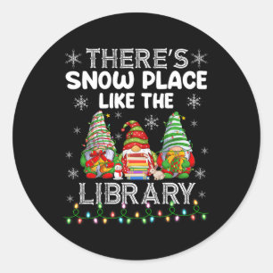 Adesivo Redondo Há um lugar de neve como a Biblioteca Chri