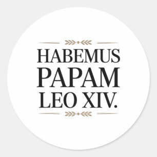 Adesivo Redondo Habemus Papam Leo Xiv. Papa 1