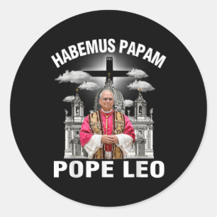Adesivo Redondo Habemus Papam Leo Xiv Shirt Viva Il Papa