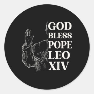 Adesivo Redondo Habemus Papam Novo Papa Deus abençoe 2025 Leo Xiv