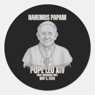 Adesivo Redondo Habemus Papam Papa Leo Xiv