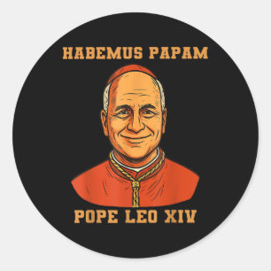 Adesivo Redondo Habemus Papam Papa Leo Xiv