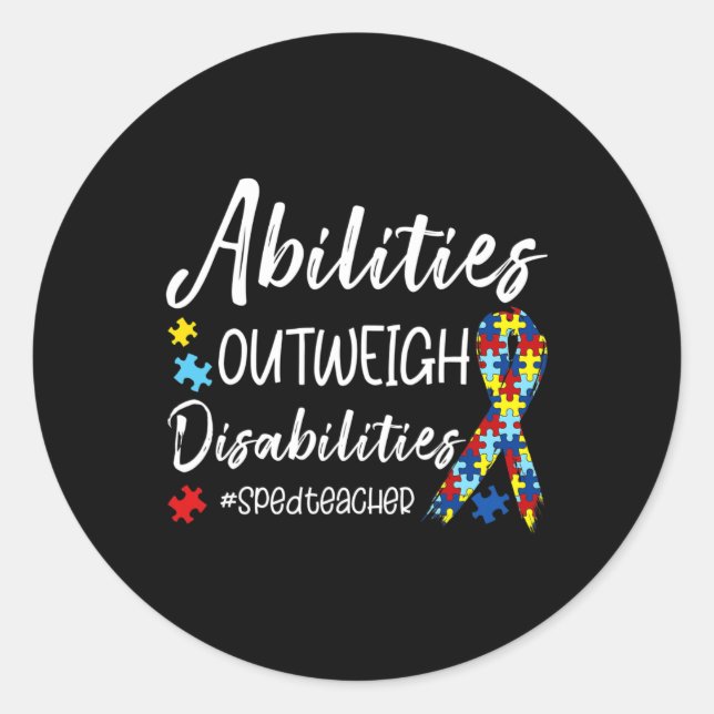 Adesivo Redondo Habilidades Superam Deficiências SPED Autis de Pro (Frente)