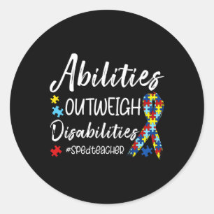 Adesivo Redondo Habilidades Superam Deficiências SPED Autis de Pro