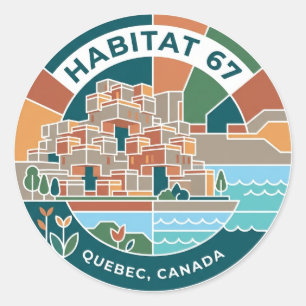 Adesivo Redondo Habitat 67 Canadá