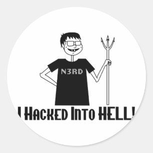 Adesivo Redondo Hackeado no Inferno