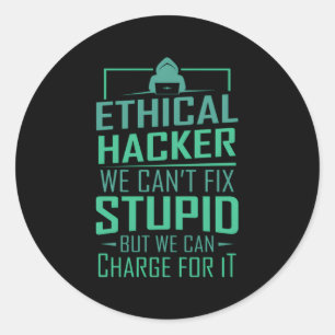 Adesivo Redondo Hacker Programmer Coding Hacker Ethical Hacker